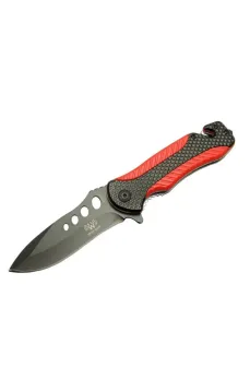 Welder Kurtarma Çakısı Kırmızı 22 cm Yarı Otomatik , Kemerlikli