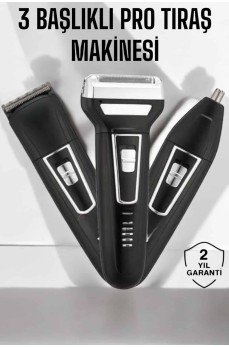 3 Başlıklı Profesyonel Tıraş Makinesi
