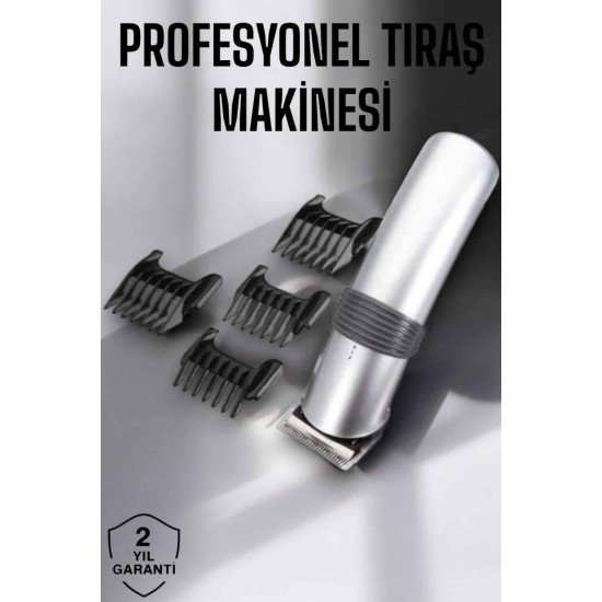 4 Taraklı Taşınabilir Profesyonel Saç ve Sakal Kesme Tıraş Makinesi