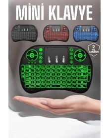 TV Uyumlu Mini Klavye Q Klavye Işıklı Tüm Cihazlara Uyumlu