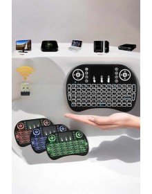 TV Uyumlu Mini Klavye Q Klavye Işıklı Tüm Cihazlara Uyumlu