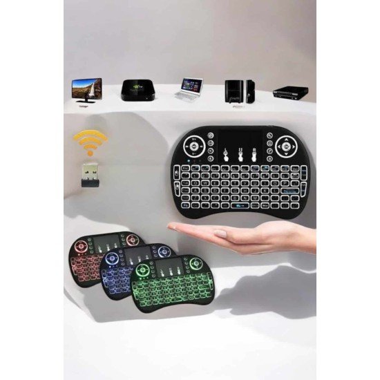 TV Uyumlu Mini Klavye Q Klavye Işıklı Tüm Cihazlara Uyumlu TV Uyumlu Mini Klavye Q Klavye Işıklı Tüm Cihazlara Uyumlu