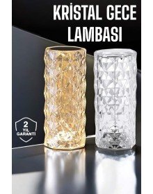 Gece Lambası Kristal Lamba Dokunmatik Şarjlı Hediyelik