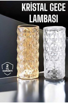 Gece Lambası Kristal Lamba Dokunmatik Şarjlı Hediyelik