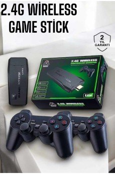 Atari Oyun Konsolu 2000 Oyunlu Game Stick 2.4G Wireless