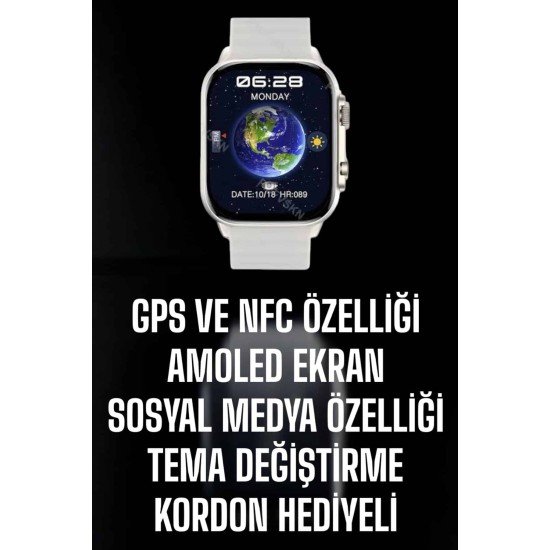 Akıllı Saat Android ve İOS Uyumlu NFC Ve GPS Özelliği Arama Cevaplayan