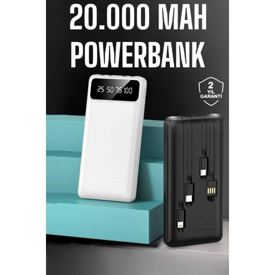 Powerbank 20.000 Mah Dijital Göstergeli LCD Ekran Uzun Pil Ömrü Powerbank 20.000 Mah Dijital Göstergeli LCD Ekran Uzun Pil Ömrü