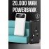 Powerbank 20.000 Mah Dijital Göstergeli LCD Ekran Uzun Pil Ömrü