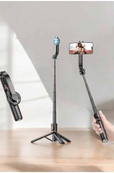 Kumandalı Tripod Telefon Tutucu Selfie Çubuğu 360 Derece Dönebilen