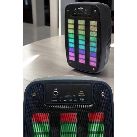Bluetooth Hoparlör RGB Işıklı USB SD Kart Girişli Taşınabilir Bluetooth Hoparlör RGB Işıklı USB SD Kart Girişli Taşınabilir