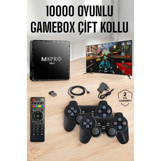 TV Box Çift Oyun Kollu 10000 Oyunlu Atari