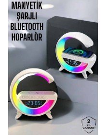Bluetooth Hoparlör 15W Kablosuz Hızlı Şarj LED Gece Lambası