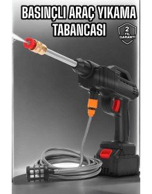Şarjlı Oto Yıkama Tabancası Su Basınçlı Hazneli Bataryalı
