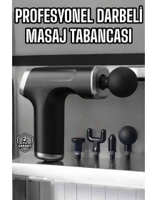 Masaj Tabancası 4 Başlıklı Kas ve Vücut Ağrıları İçin Şarjlı Darbeli