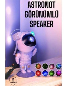 Astronot Bluetooth Hoparlör Gökyüzü Projektör Gece Lambası