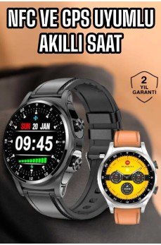 Akıllı Saat Titreşimli Pusula Nabız ve Tansiyon Ölçer NFC Uyumlu