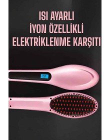 Fön Tarağı Saç Düzleştirici Sıkı Dişli Isı Ayarlı Elektriklenme Karşıtı
