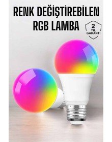 Renk Değiştirebilen RGB Işıklı Led Ampul A+Enerji 15 Watt Led Işık