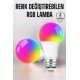 Renk Değiştirebilen RGB Işıklı Led Ampul A+Enerji 15 Watt Led Işık