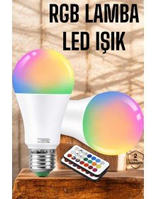 RGB Led Lamba Led Işık Ampul Renk Değiştirebilen 100 Watt