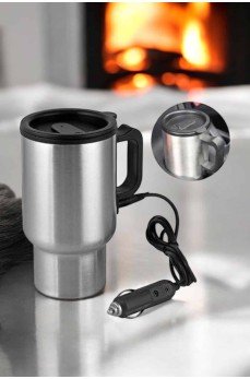 Kettle Kapaklı Araç İçi Termos Tüm Arabalara Uyumlu Çakmaklık Girişli Su Isıtıcı Bardak