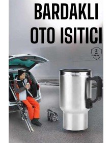 Kettle Kapaklı Araç İçi Termos Tüm Arabalara Uyumlu Çakmaklık Girişli Su Isıtıcı Bardak