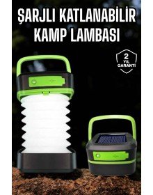 Led Lamba Kamp Lambası Hafif Taşınabilir Şarj Süreli Akordeon El Fenerli