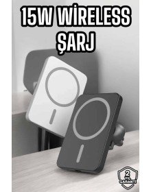 İOS Uyumlu Manyetik Tasarım Magsafe İphone 12/13/14/15 araç şarjı