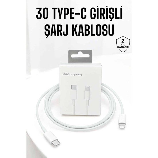 Iphone Uyumlu İOS Uyumlu Lightning Hızlı Şarj Tye C Lightning Şarj Kablosu
