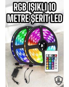 Yeni Nesil RGB Işıklı 10Metre Şerit Led Kumandalı Şarj Edilebilir