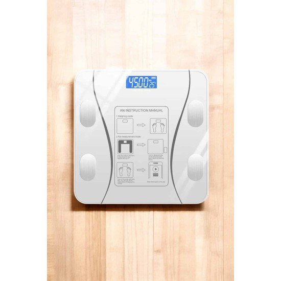 Akıllı Tartı Dijital Baskül Yağ Su Kas Vücut Kitle Kilo Ölçer Tartı Akıllı Tartı Dijital Baskül Yağ Su Kas Vücut Kitle Kilo Ölçer Tartı