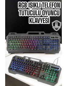Q Klavye RGB Işıklı Klavye Ve Mouse Seti Kablolu Mouse Hediyeliş