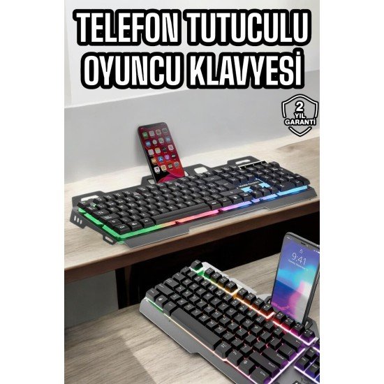 Klavyesi Q Klavye RGB Işıklı Mouse Hediyeli Klavyesi Q Klavye RGB Işıklı Mouse Hediyeli