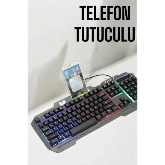 Klavyesi Q Klavye RGB Işıklı Mouse Hediyeli Klavyesi Q Klavye RGB Işıklı Mouse Hediyeli