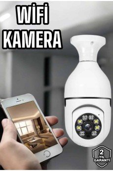 Ampul Görünümlü Güvenlik Kamerası Duylu Wifi Kamerası Dönebilen