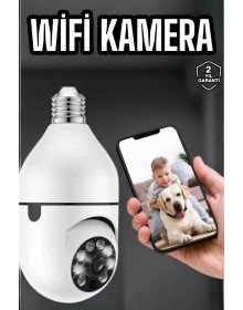 Güvenlik Kamerası Wifi Kamera Duylu Ev Kamerası Wifi Bağlantılı Dönebilen