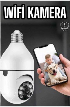 Güvenlik Kamerası Wifi Kamera Duylu Ev Kamerası Wifi Bağlantılı Dönebilen