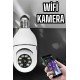 Wifi Kamera Duylu Ampul Görünümlü 360 Derece Dönebilen Ev Kamerası