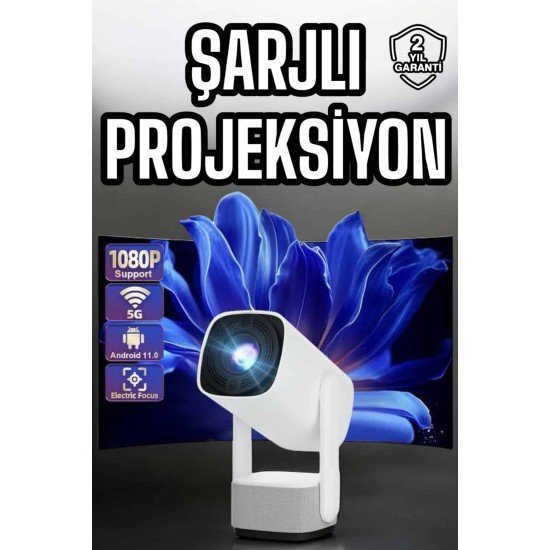 Şarjlı Projeksiyon Oyun Sinema Projektörü 4K HD Görüntü Kaliteli Şarjlı Projeksiyon Oyun Sinema Projektörü 4K HD Görüntü Kaliteli