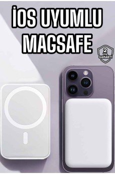 5000 Mah İOS Uyumlu Magsafe Kablosuz Şarj Hızlı Şarj Desteği