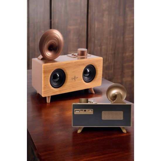 Bluetooth Hoparlör Ahşap Klasik Retro Gramofon Bluetooth Müzik Kutusu Bluetooth Hoparlör Ahşap Klasik Retro Gramofon Bluetooth Müzik Kutusu