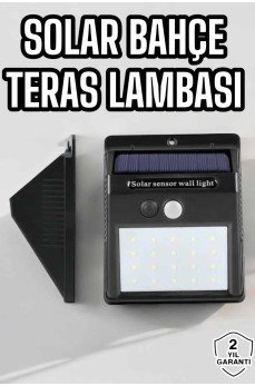 Güneş Enerjili Bahçe Lambası Solar Gece Aydınlatma Sensörlü Lamba