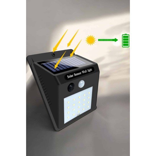 Güneş Enerjili Bahçe Lambası Solar Gece Aydınlatma Sensörlü Lamba