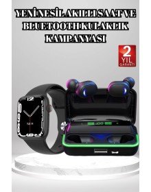 Ucuz ve Kaliteli Kulaklıklı Saat Seti Bluetooth Bağlantılı Akıllı Saat ve Kulaklık