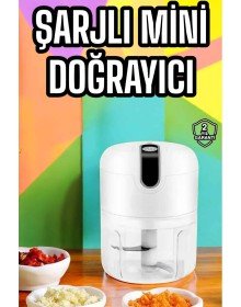 Şarjlı Portatif Doğrayıcı Mini Pratik Rondo El Doğrayıcı Üç Bıçaklı Çelik Bıçaklı
