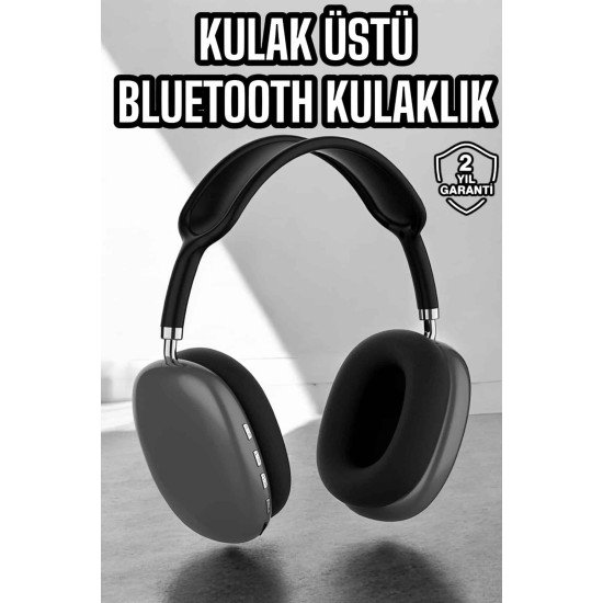 P9 Plus Kulaklık Siyah Bluetooth Bağlantılı Kulak Üstü Kablosuz ANC Özelliği
