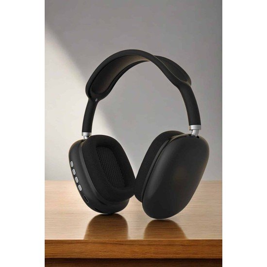 P9 Plus Kulaklık Siyah Bluetooth Bağlantılı Kulak Üstü Kablosuz ANC Özelliği