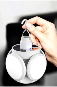 Kamp Lambası Işıldak Beyaz Işık Güneş Enerjili Solar Aydınlatma 5 Kanatlı Katlanabilir