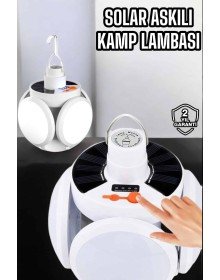 Katlanabilir Taşınabilir Kamp Lambası Işıldak Beyaz Işık Güneş Enerjili Solar Aydınlatma