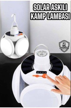 Katlanabilir Taşınabilir Kamp Lambası Işıldak Beyaz Işık Güneş Enerjili Solar Aydınlatma